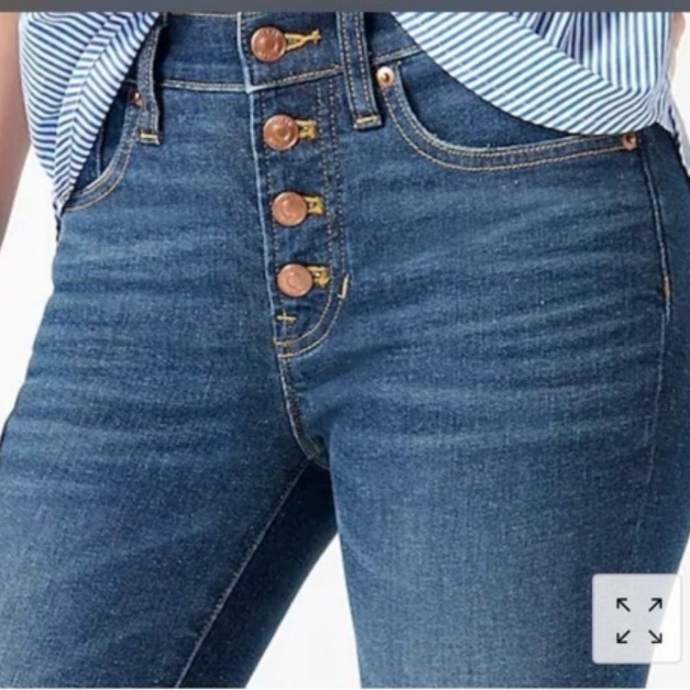 J. Crew 9" Toothpick Skinny Jeans w/ Button Fly, Dark Wash (Litchfield)